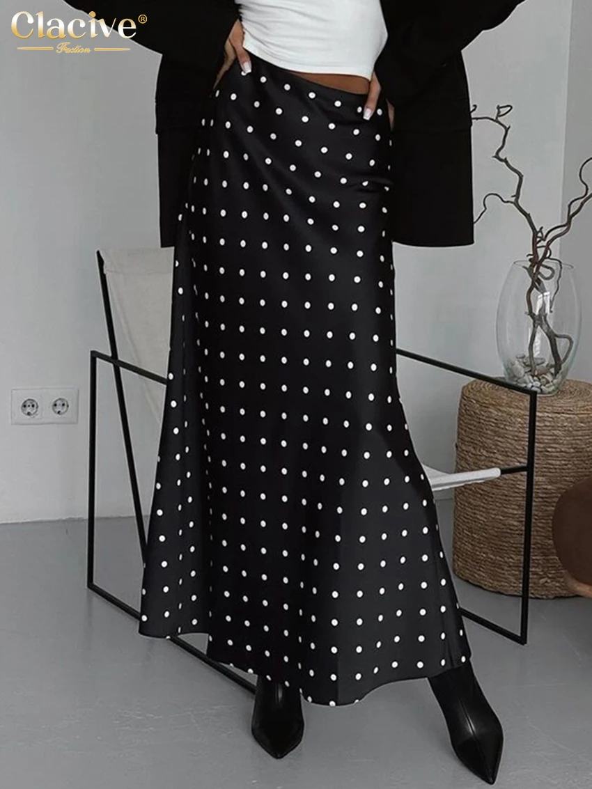 Clacive модная свободная женская юбка с принтом 2022 элегантные юбки до щиколотки