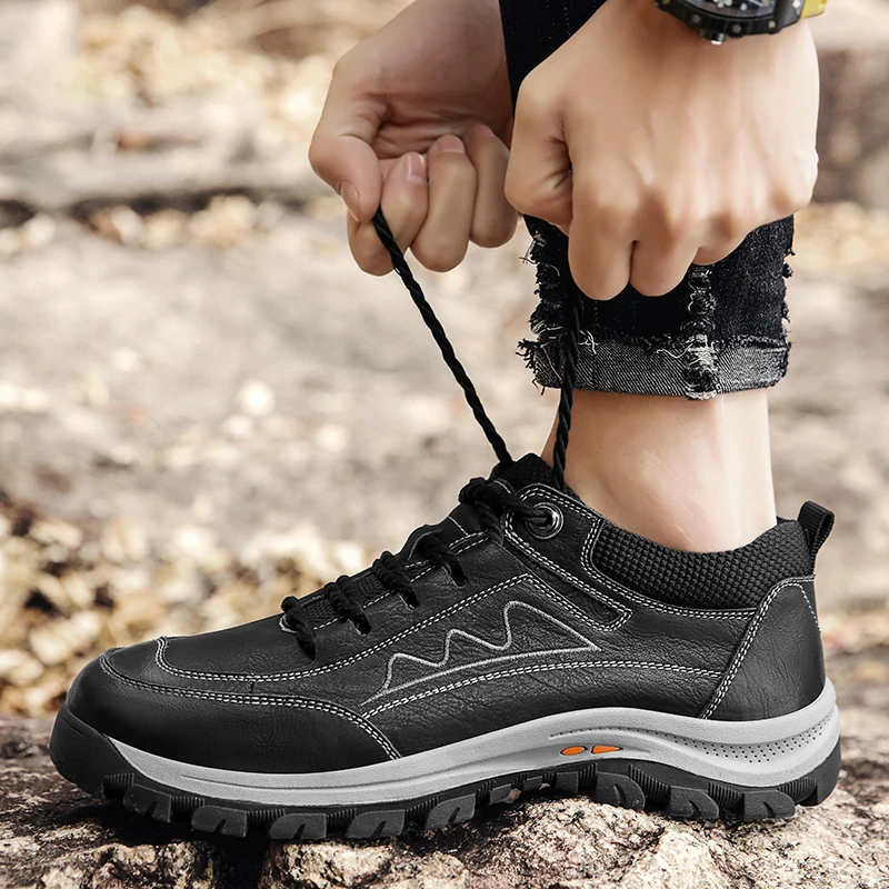 

Leenather Ms Sports ShCasual oes Zapatos Anti-Slip e shoes Men Fashio Leathen Genuiner Hiking Shoes S14360-S14370 Morliron