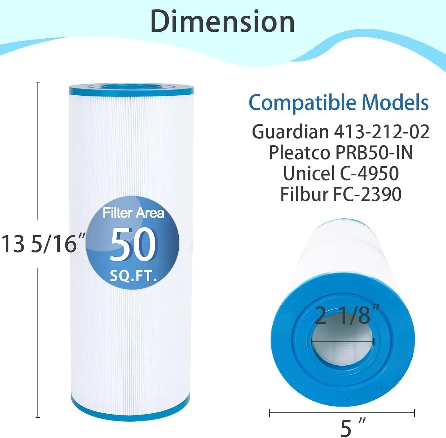 Фото Фильтр гидромассажной ванны для Pleatco PRB50-IN, картридж фильтра Spa для PRB50IN, Unique C-4950, Draglly SC706, 40506 Filbur FC-2390, Jauzzi №2