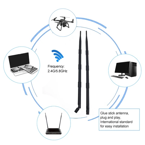 Двухдиапазонная Wi-Fi антенна 2,4/5,8 ГГц 13 дБи маршрутизатор Антенна внешняя антенна Wi-Fi IoT антенна Водонепроницаемая направленная антенна