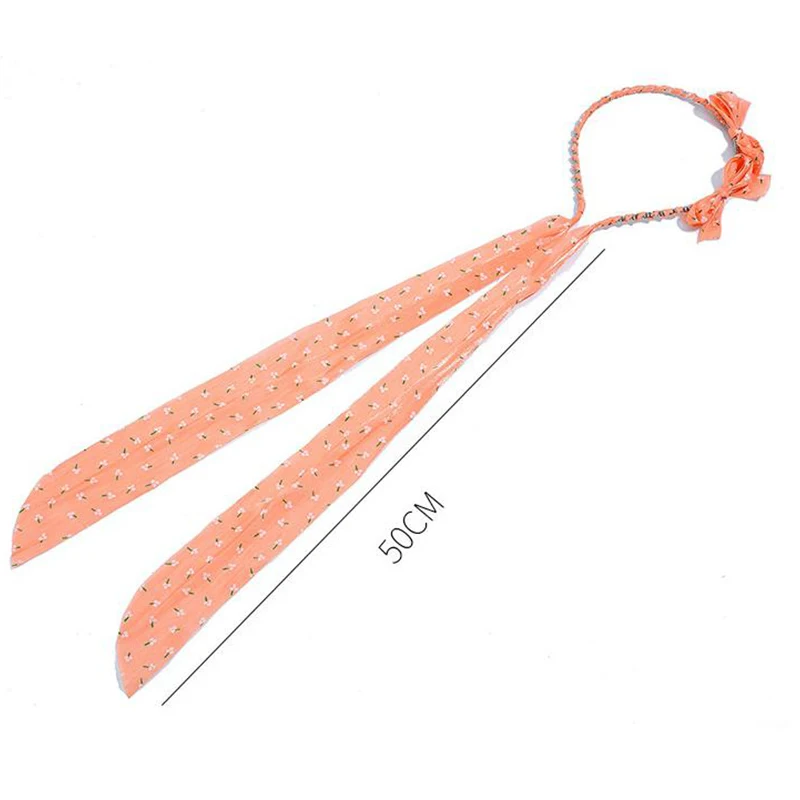 Модная повязка на голову с кружевным шелковым шарфом Милая бантом для девушек