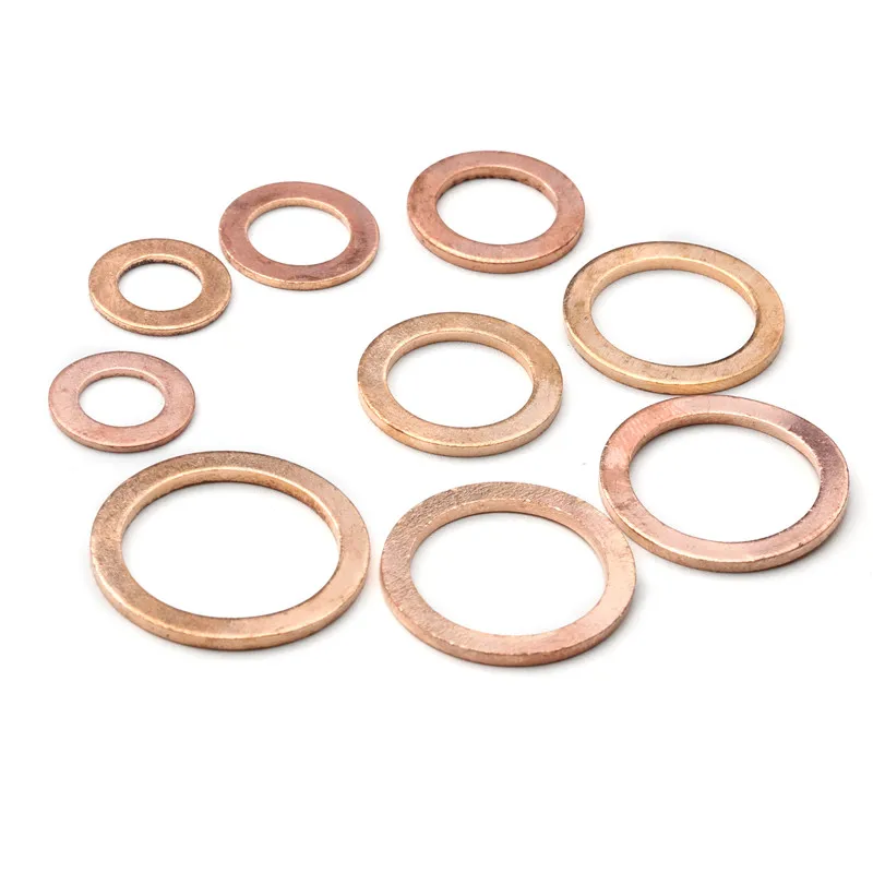 500pcs/pack Solid Copper Washer Flat Ring Gasket Sump Plug Oil Fittings Sealing Washers Fastener Hardware Accessories - купить по