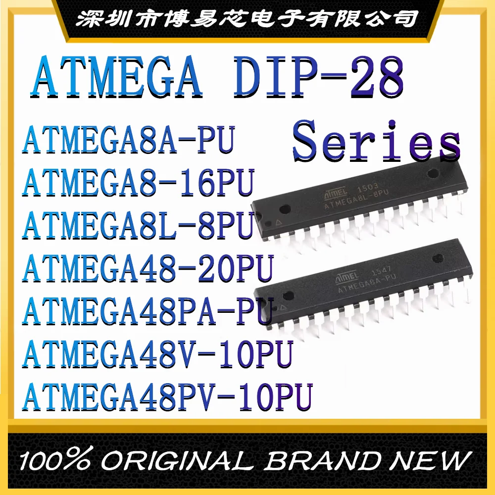 ATMEGA8A-PU ATMEGA8-16PU ATMEGA8L-8PU ATMEGA48-20PU ATMEGA48PA-PU ATMEGA48V-10PU ATMEGA48PV-10PU New microcontroller chip DIP-28