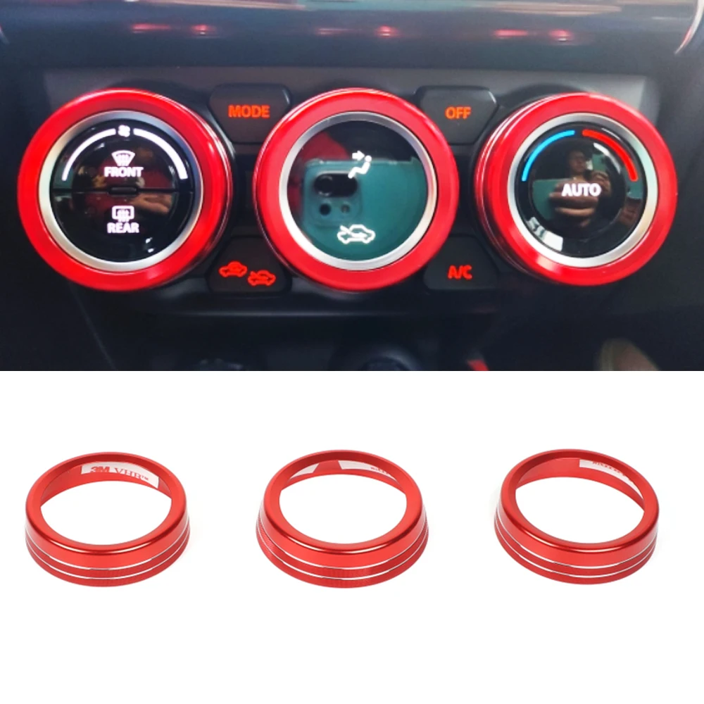 

Кондиционер/ручка аудиовыключателя декоративная крышка отделка для Suzuki Jimny 2019 2020 2021 2022 аксессуары для салона автомобиля металлический черн...