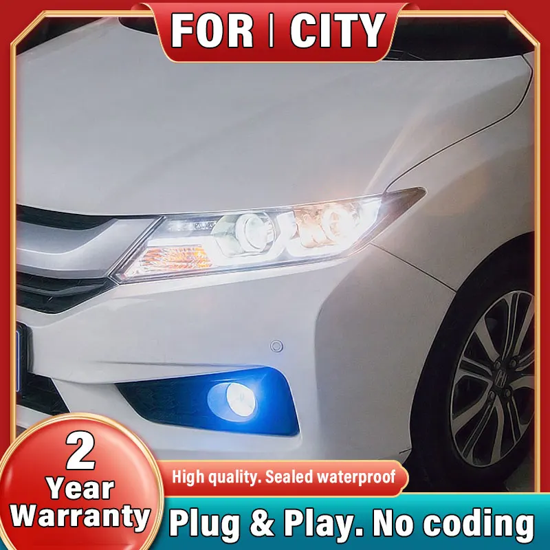 

Car Headlights For Honda City 2014-2016 LED Head Lamp With Double LED DRL Double lens Bi-Xenon HID KIT Headlight Assembly