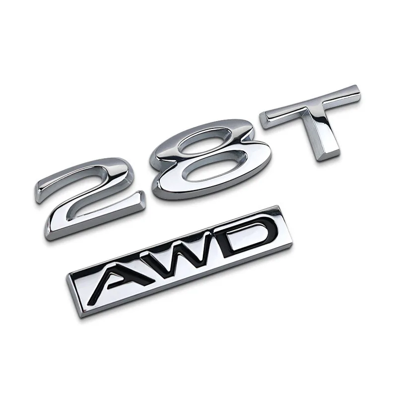 

Оптовая продажа, 5 шт., 3D металлические наклейки для автомобиля 28T AWD, боковое крыло, задний багажник, эмблема, наклейки, автомобильные наклейк...