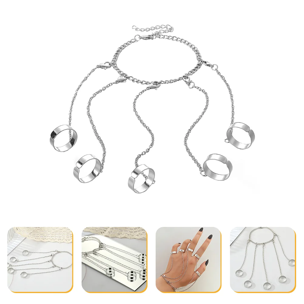 Регулируемые кольца на палец комбинированная цепочка ювелирные изделия в стиле