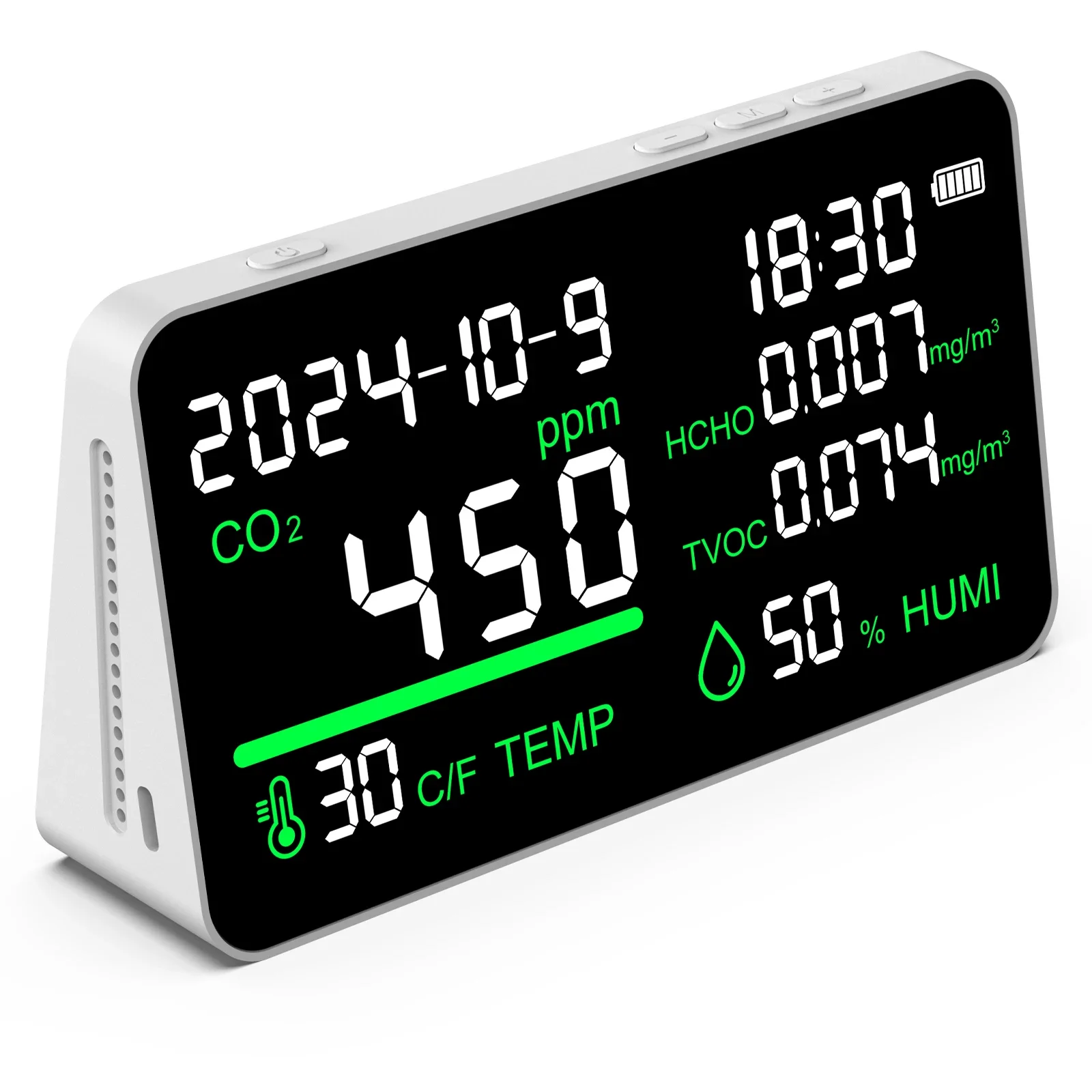 Анализатор качества воздуха 7 в 1 измеритель CO2 HCHO TVOC дата время измерение