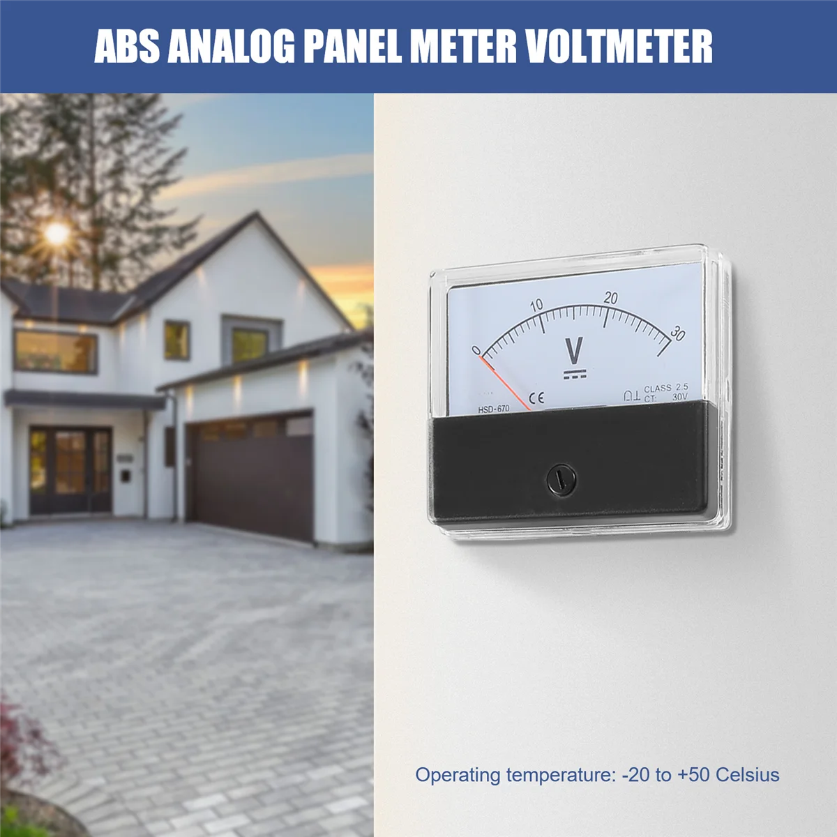 DH-670 Точность DC 30V аналоговая панель измеритель вольтметр