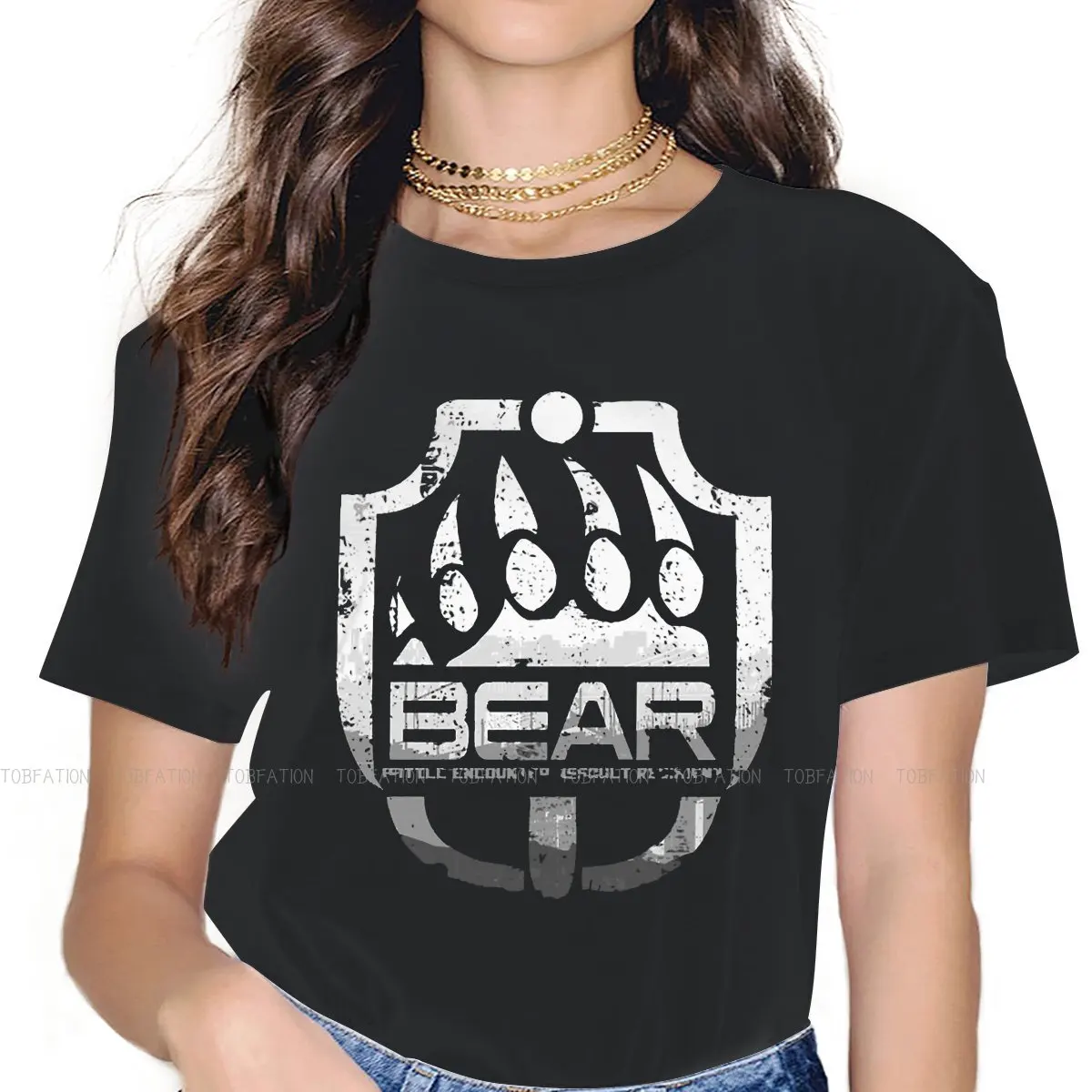 

BEAR 4XL TShirts Escape from Tarkov FPS RPG MMO Game Female Harajuku Fabric Tops T Shirt O Neck Oversized