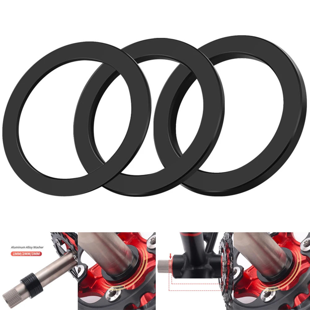 

2pcs Bicycle Bottom Bracket Washer Spacer Adapter 1-3mm Bike Axle Aluminum Alloy Gaskets For-Shimano GXP 24mm Cycling Parts