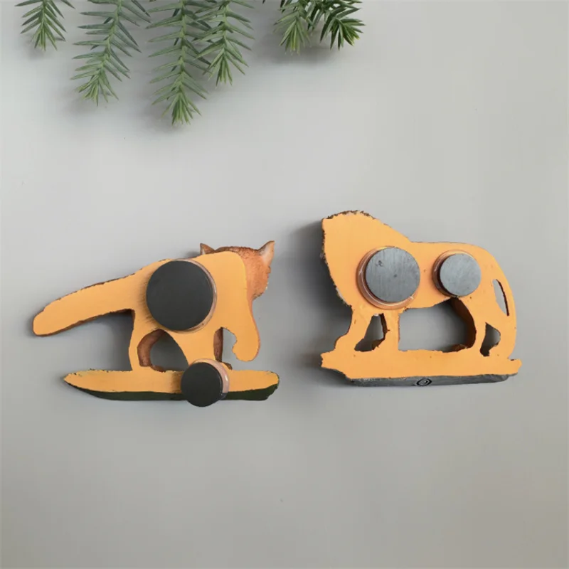 3D животное лев красная панда холодильник с украшением из смолы