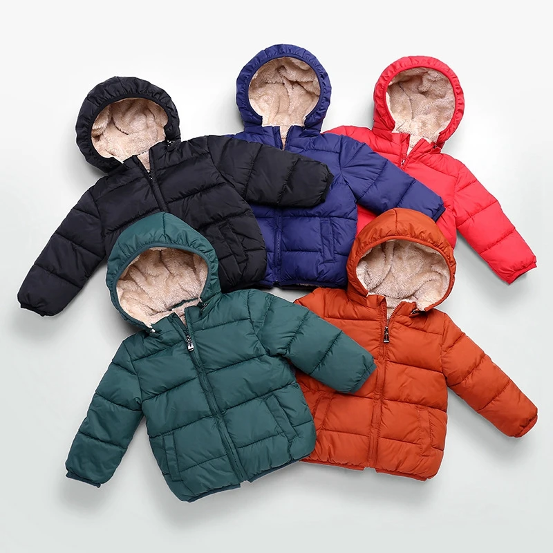 

CROAL CHERIE Baby Children Coats Winter Thick Jackets For Boys Warm Thicken Outerwear For Girls Fur Hooded Jacket Kids Clothes