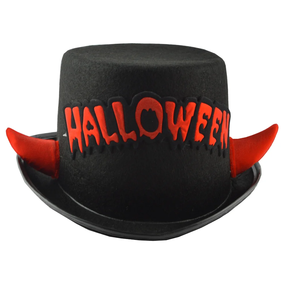 

Hats with Horn Halloween Party Masquerade Costume Accessories Atmosphere Halloween Decor Black Jazz Hats