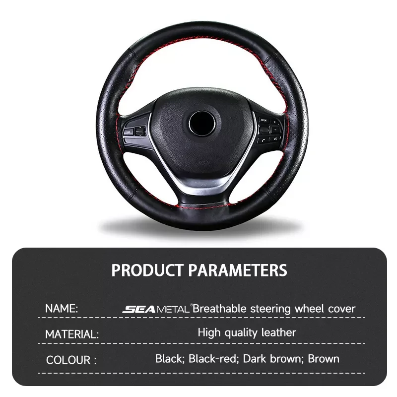 

Universal Braid Car Steering Wheel Cover Skidproof Leather Steer-Wheel Protection For Car Interior Parts With Needle And Thread