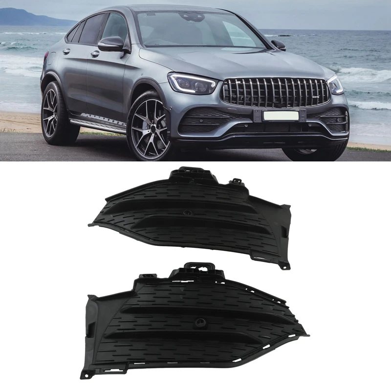 

Front Bumper Fog Light Frame Front Bar Grille Car For Mercedes-Benz GLC W253 2020-2022 A2538858104 L A2538857604 R