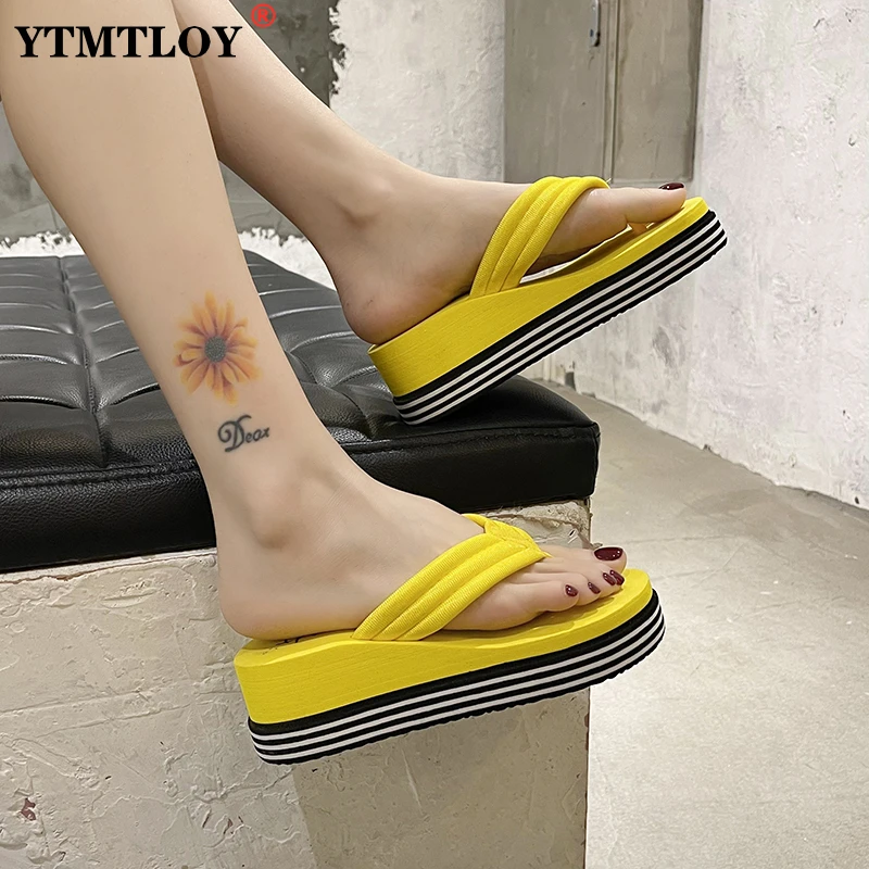 

Women's 2022 Summer Shoes Flip-flops Platform Slippers Thickened Non-slip Wear-resistant Comfortable Zapatos De Mujer Slides