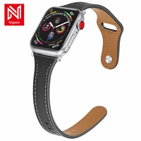 simple style leather strap for apple watch 7 se 6 5 4 3 2 band replacement iwatch bracelet accessories 38mm 40mm 42mm 44mm 45mm