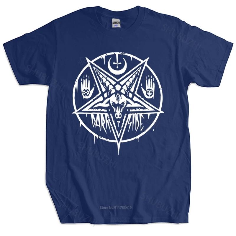 

Мужская хлопковая футболка, летняя брендовая футболка с пентаграммой, баггомет, сатана, шведская музыкальная группа. Футболка мужская металлическая в стиле нации