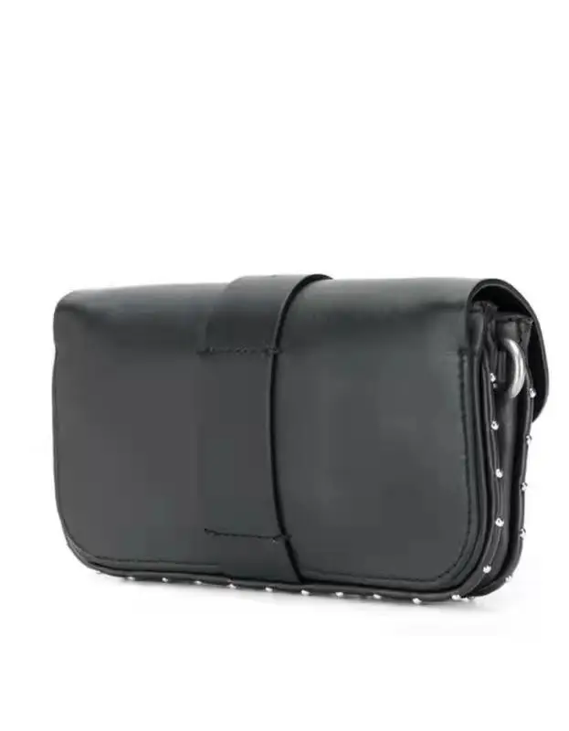 

Women Bag 2022 New Fashion All-match Black Genuine Leather Metal Chain Mini Shoulder Bags