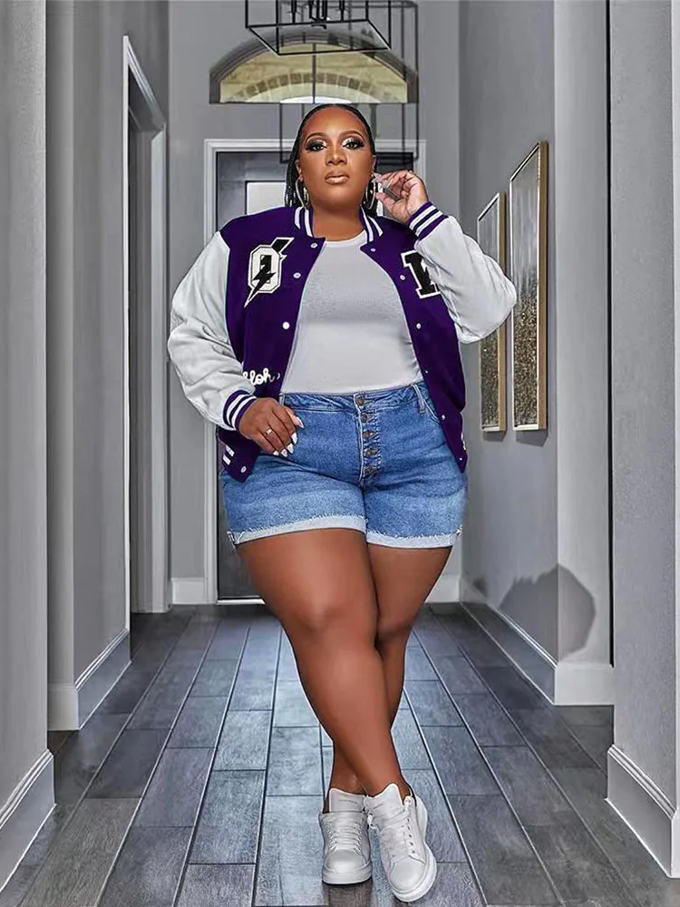 Plus Size Outwears Winter Baseball Jacket Women Top Coat External Clothing with Large Sizes Bomer Jacket Wholesale Dropshipping