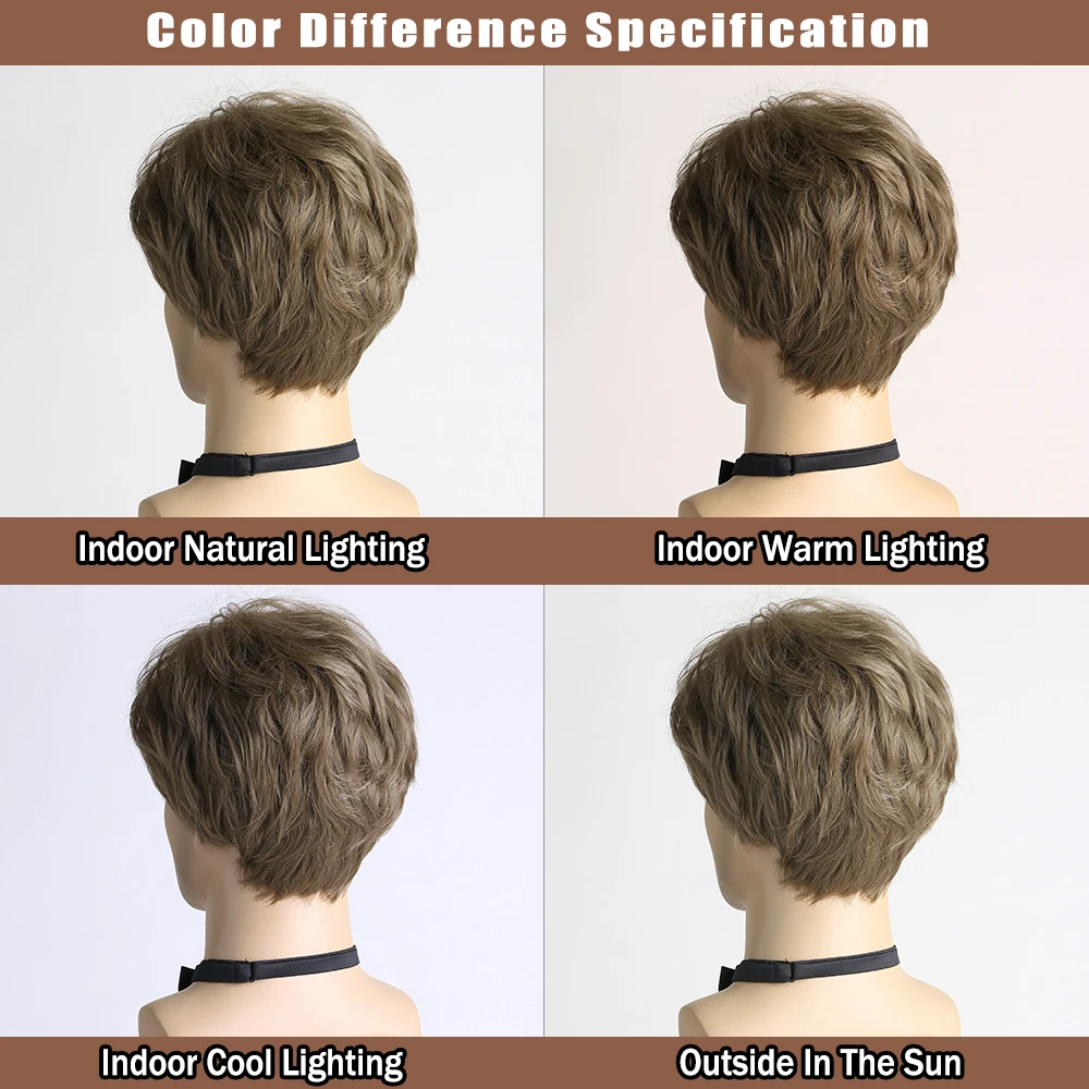 Короткие коричневые волнистые парики из синтетических волос в ассортименте