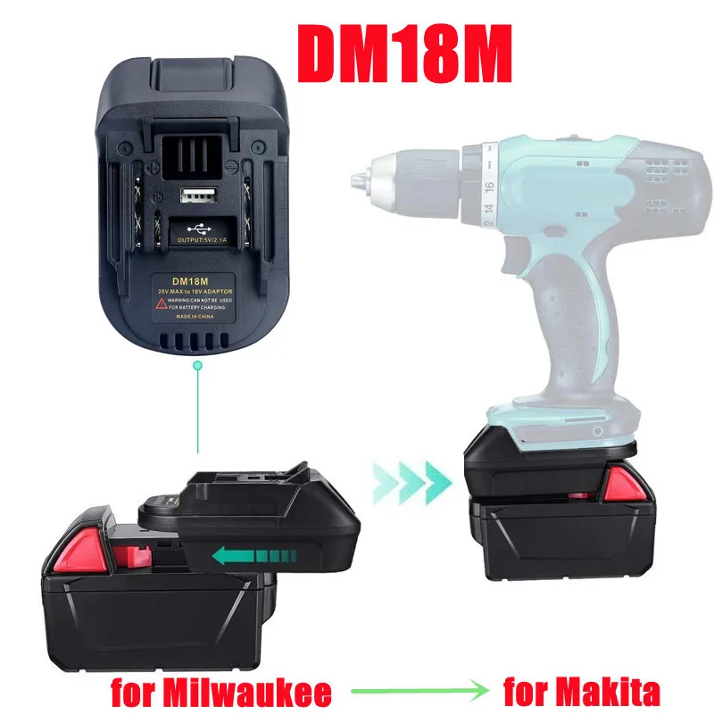 18V 20V Charger Batteries Adapter DM18M Converted to Li-Ion 