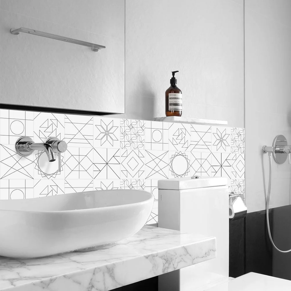 

10pcs/pack Non-slip Removable Self-adhesive Patterned Tile Floor Wall Decals Stickers for Kitchen Living Room