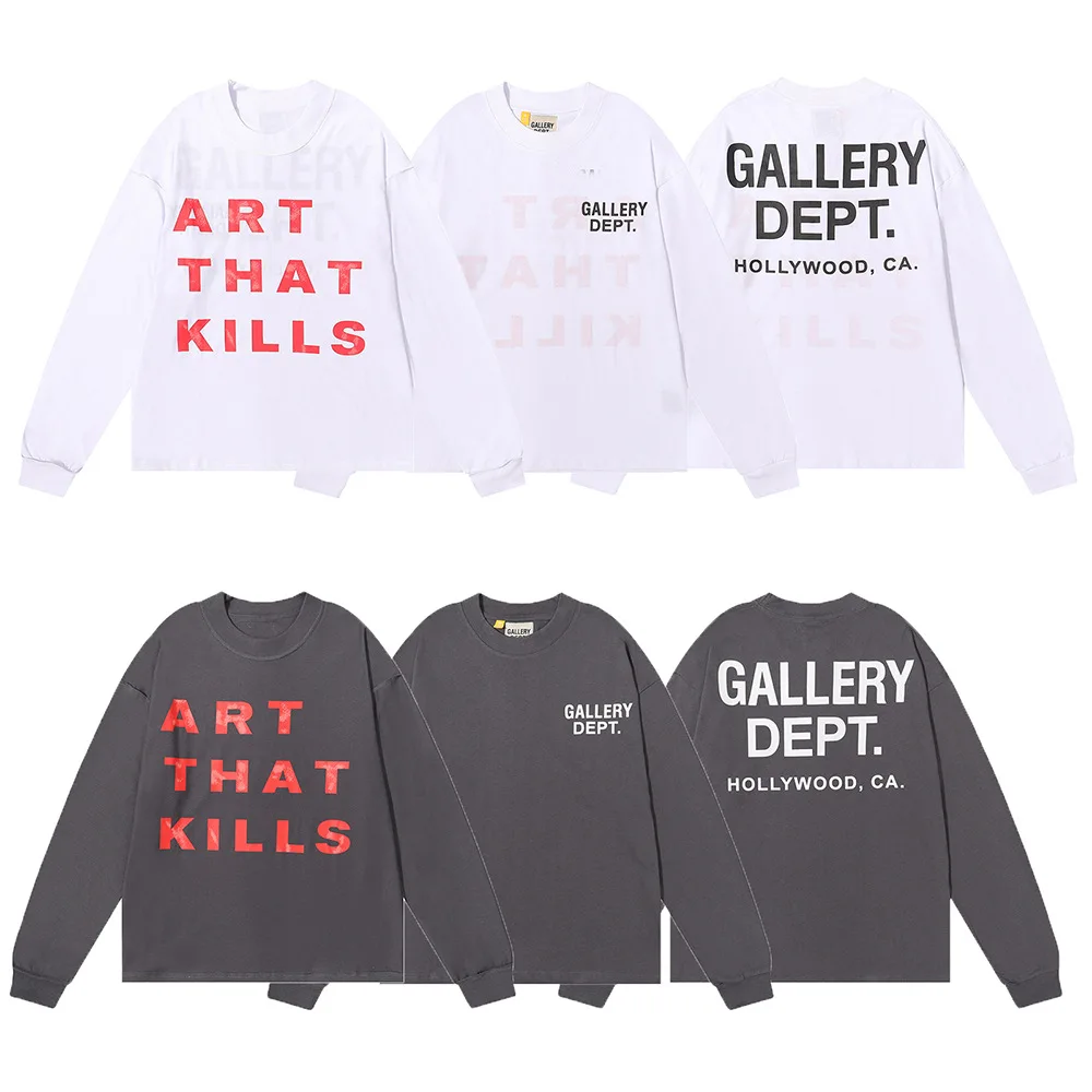 

2023 fall and winter tide GALLERY DEPT limited ink splash hand-painted print round neck terry sweatshirt