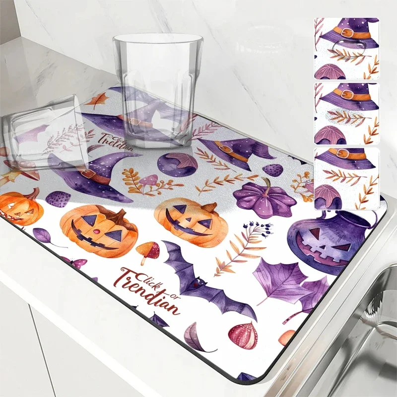 VIKAMA Хэллоуин Мультфильм Тыква Ужас ПВХ Кофейный Коврик Кухонная Тарелка