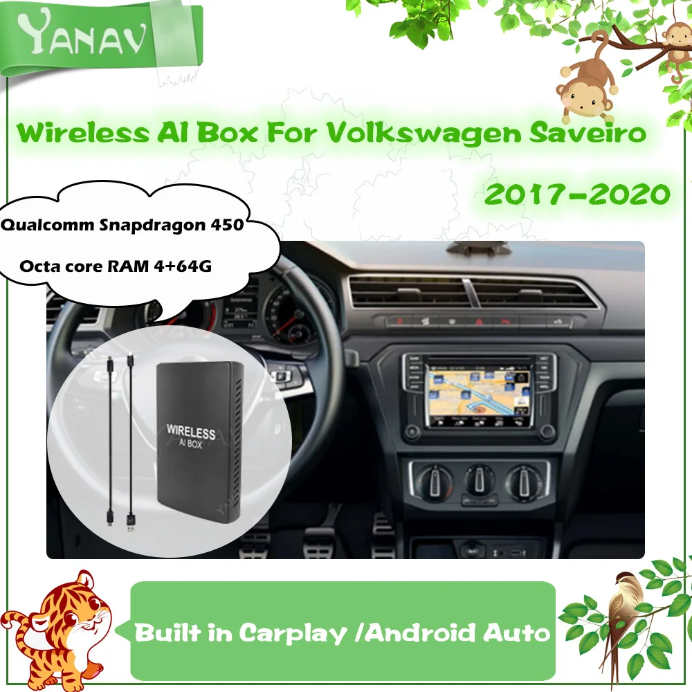 

Android беспроводная ИИ-приставка для Volkswagen Saveiro 2017-2020 Qualcomm Встроенная Автомобильная смарт-приставка Google YouTube Netflix видео