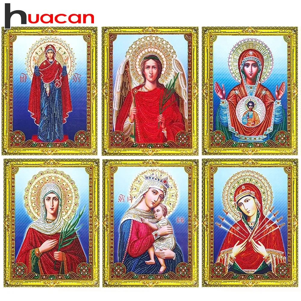 

Huacan Diamond Painting Special Shaped icons 5D Diamond Embroidery Mosaic Religion Home Decor Sale