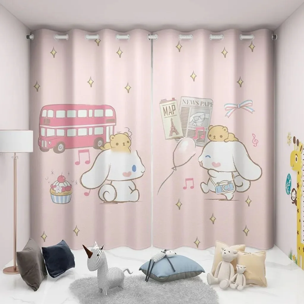 Затемняющие шторы для окон Kawaii Cinnamoroll с мультяшным рисунком домашний текстиль