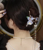 curling hair clip hair ornament classical orchid curling hair clip cheongsam tassel hairpin wedding hair accessories