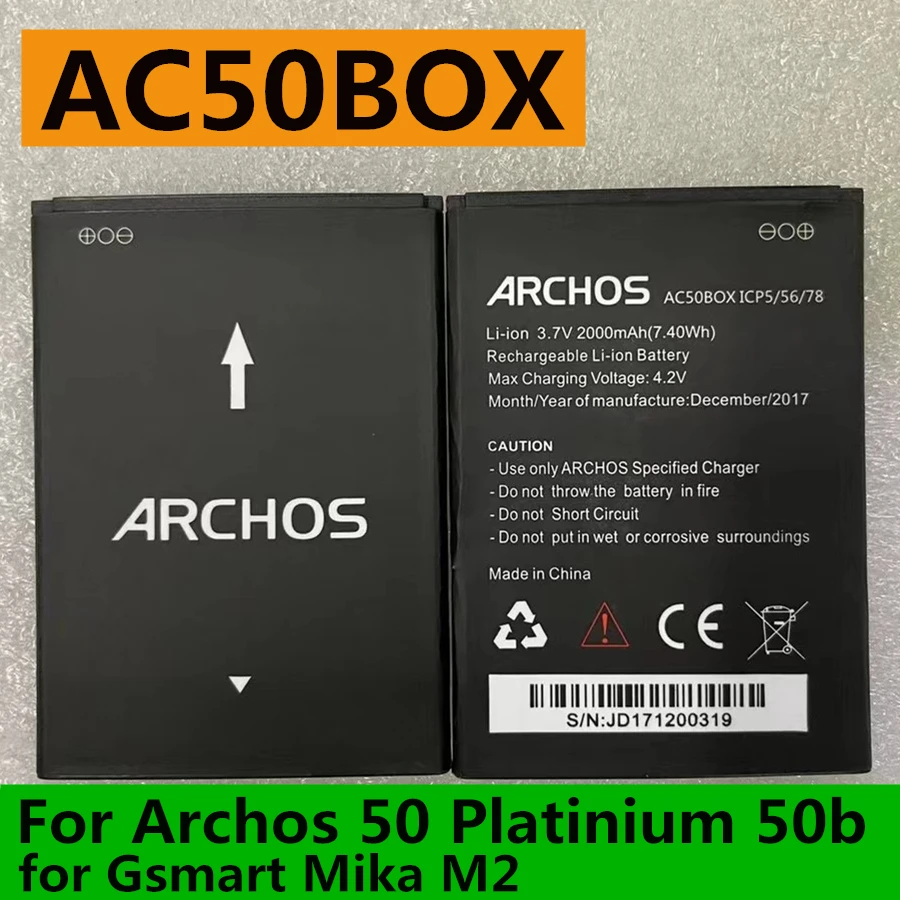 

Original 2000mAh AC50BOX Battery for Archos 50 Platinium 50b / 50 Neon 4G / Gsmart Mika M2 / Oxygen 50B Sauerstoff Cell Phone