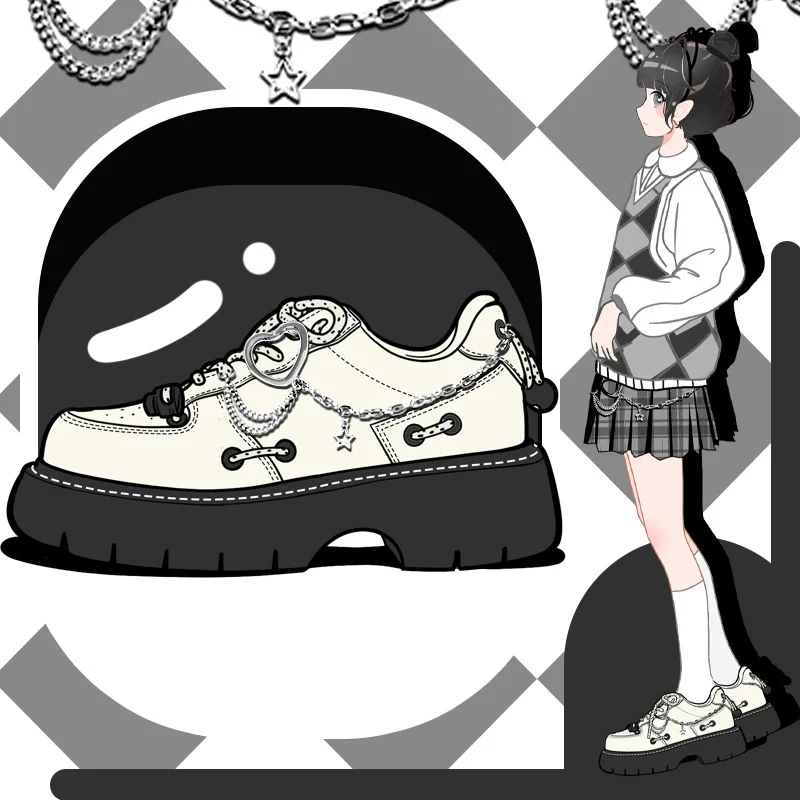 

Amy and Michael 2023 Spring Original Design Cute Girls Students Retro Chunky Shoes Fashion Women Lace Up Creepers Platform Shoes