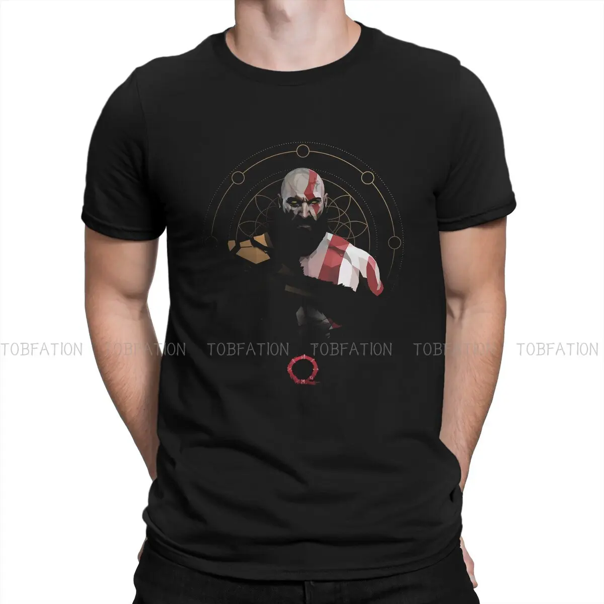 

Cool Kratos Classic Man's TShirt God of War Game Crewneck Tops Fabric T Shirt Funny Top Quality Gift Idea