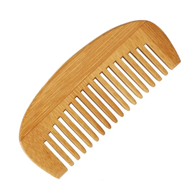

12cm Length Mini Portable Natural Bamboo Wooden Hair Combs Curved Crescent Shape