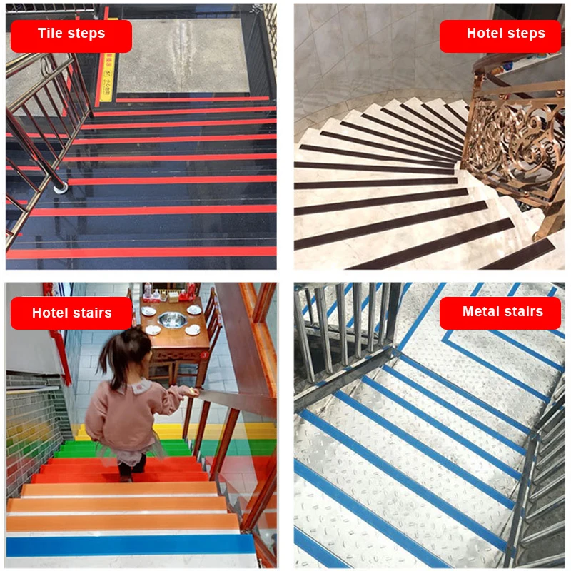 Противоскользящая полоса из ПВХ для лестницы Противоударная самоклеящаяся