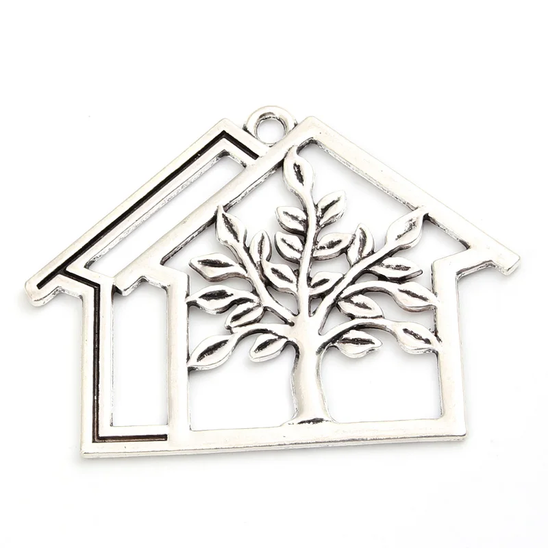 3 шт. подвески для украшений дерево серебристого цвета 63 5x47 мм