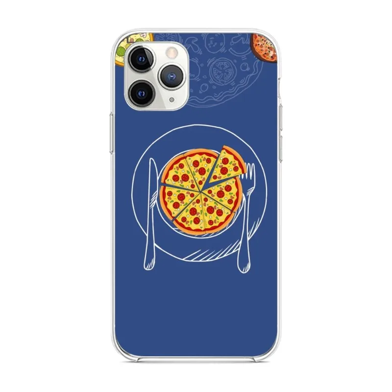 Cheese Pizza Phone Case for iPhone 14 13 12 11 XS X 8 7 6 Plus Mini Pro Max SE 2022 Clear Cover Funda Shell images - 6