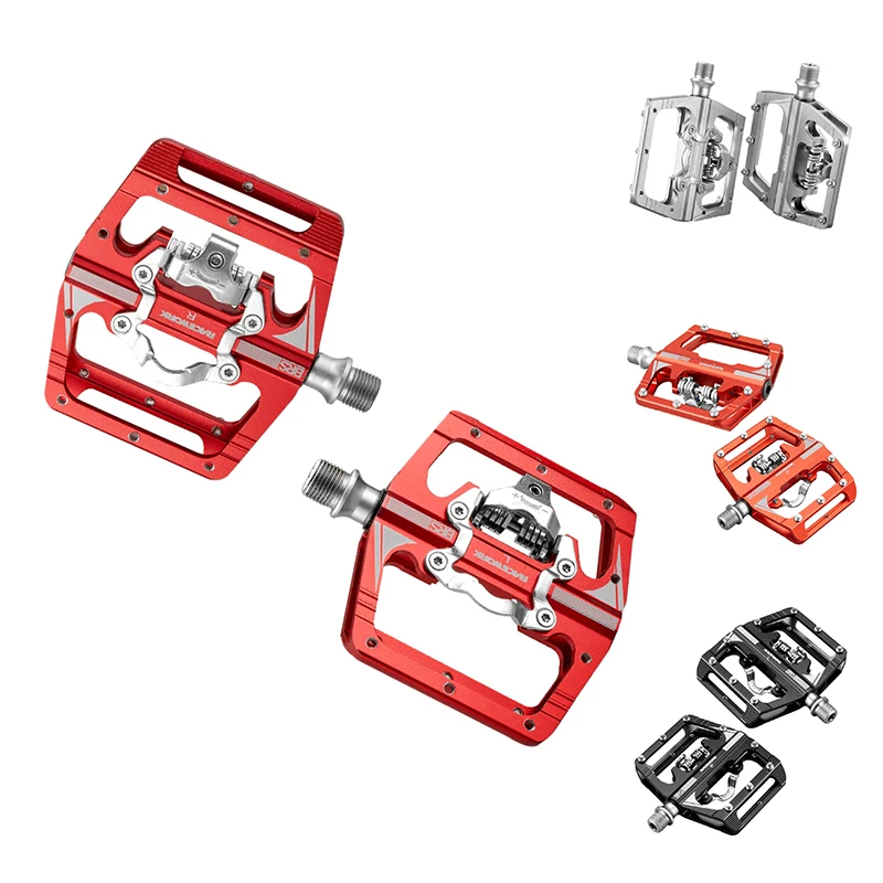 

New Hot RACEWORK Bike Pedals MTB Bicycle Flat Platform Compatible With SPD Single Side Clip Pedal Bike Parts