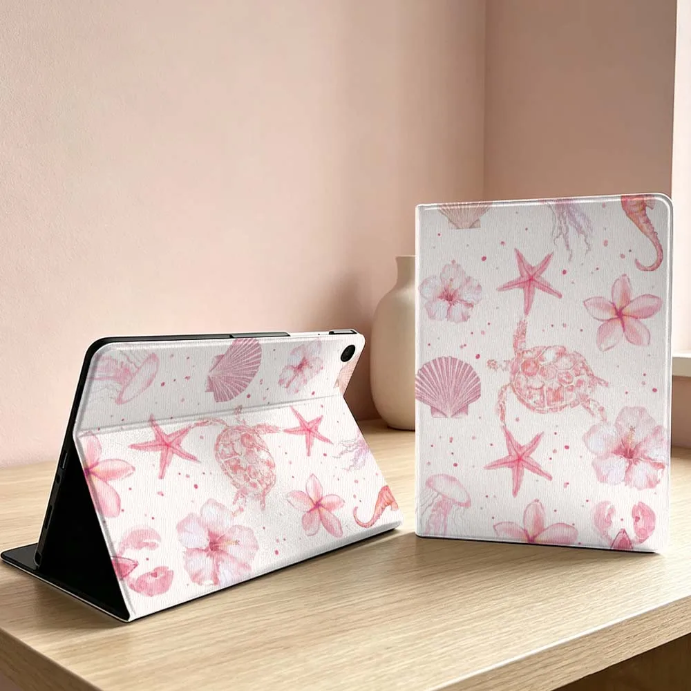 Фото Мягкий чехол для планшетов Samsung Galaxy Tab S11 S10 S9 S8 S7 S6 A11 A9 A8 A7 Ultra Lite FE Plus с рисунком розовой морской звезды и черепахи №2
