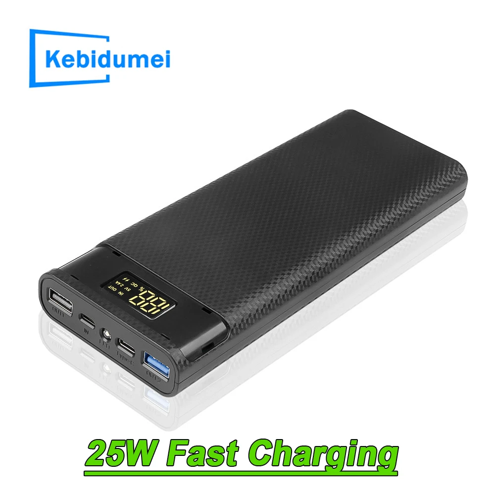 

22.5W 8*18650 Super Fast Charger Power Bank Shell Storage box Long Stayed USB Type C battery Case For iPhone XIAOMI Not Battery