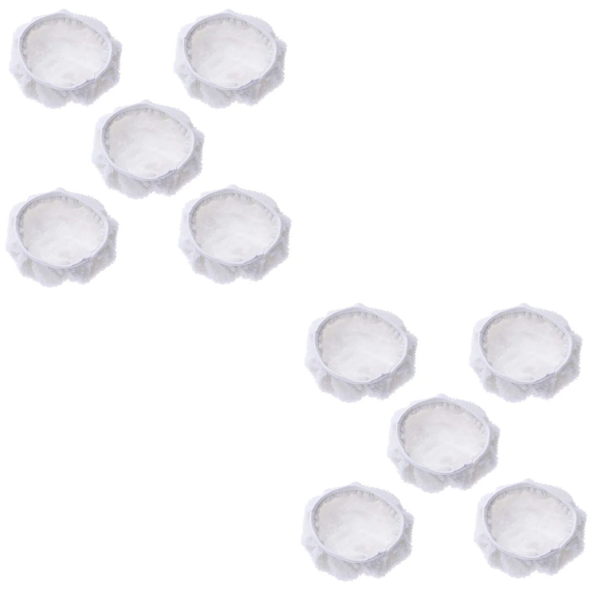 

10 PCS Car Polishing Waxing Lambswool Bonnets Pads - 9-10 inch (White)