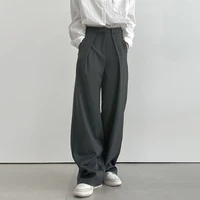 casual high waist loose wide leg pants for women spring autumn new female floor length white suits pants ladies long pants