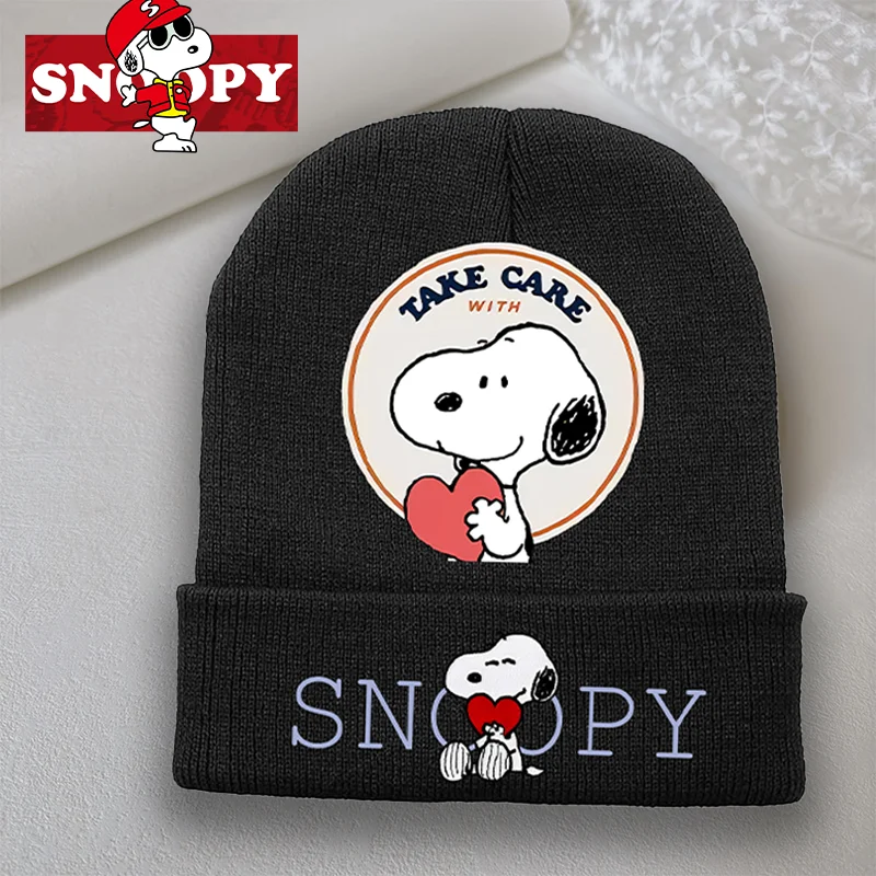 Вязаные шапки Snoopy Kawaii Peanuts Comic Skullies шапочки для мальчиков и девочек зимняя теплая
