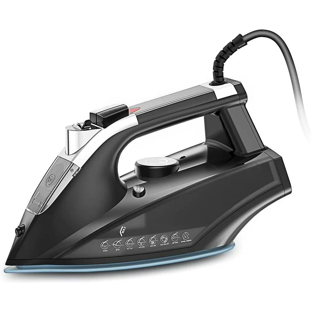 

W Professional Steam - Dry Iron Lightweight Portable Steam Iron with Auto-Off Protect, Anti-Drip, Black