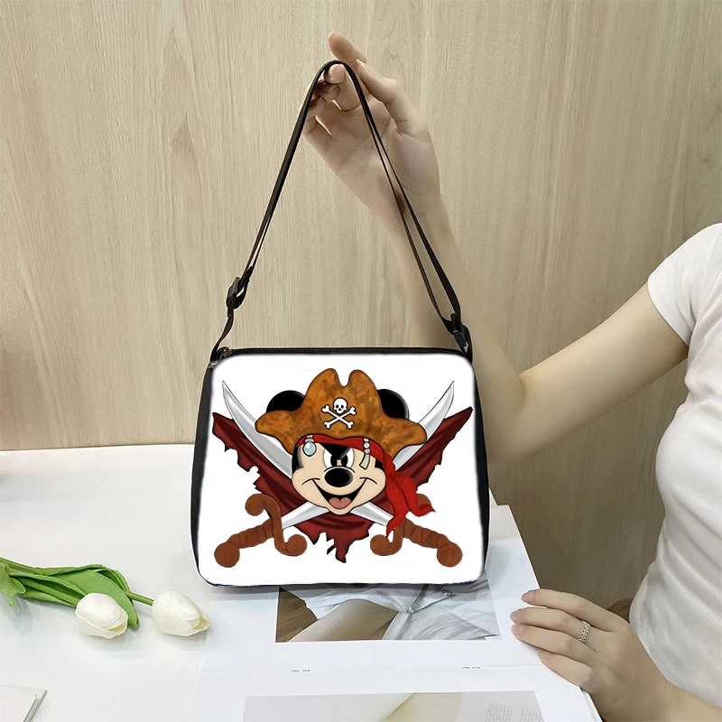 

Сумка через плечо Disney с Микки и Минни, простой дизайнерский Регулируемый вместительный уличный милый мессенджер на молнии, подарок