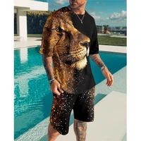 mens summer tracksuit t shirt short set baseball jersey sports jogging suit male oversized clothing casual streetwear